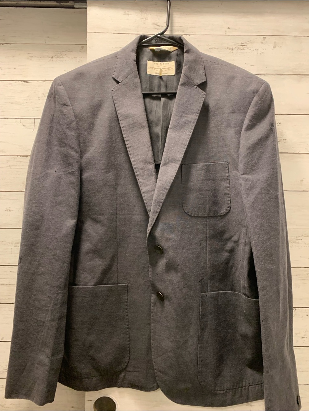 Rag & Bone Tailored Workwear Blazer Mens 44R Gray 2 Button Sport Coat Bemberg